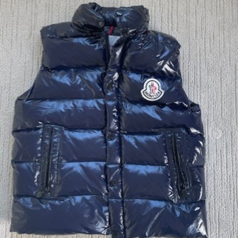 Authentic Men's Dark Blue Moncler Quilted Down Puffer Vest